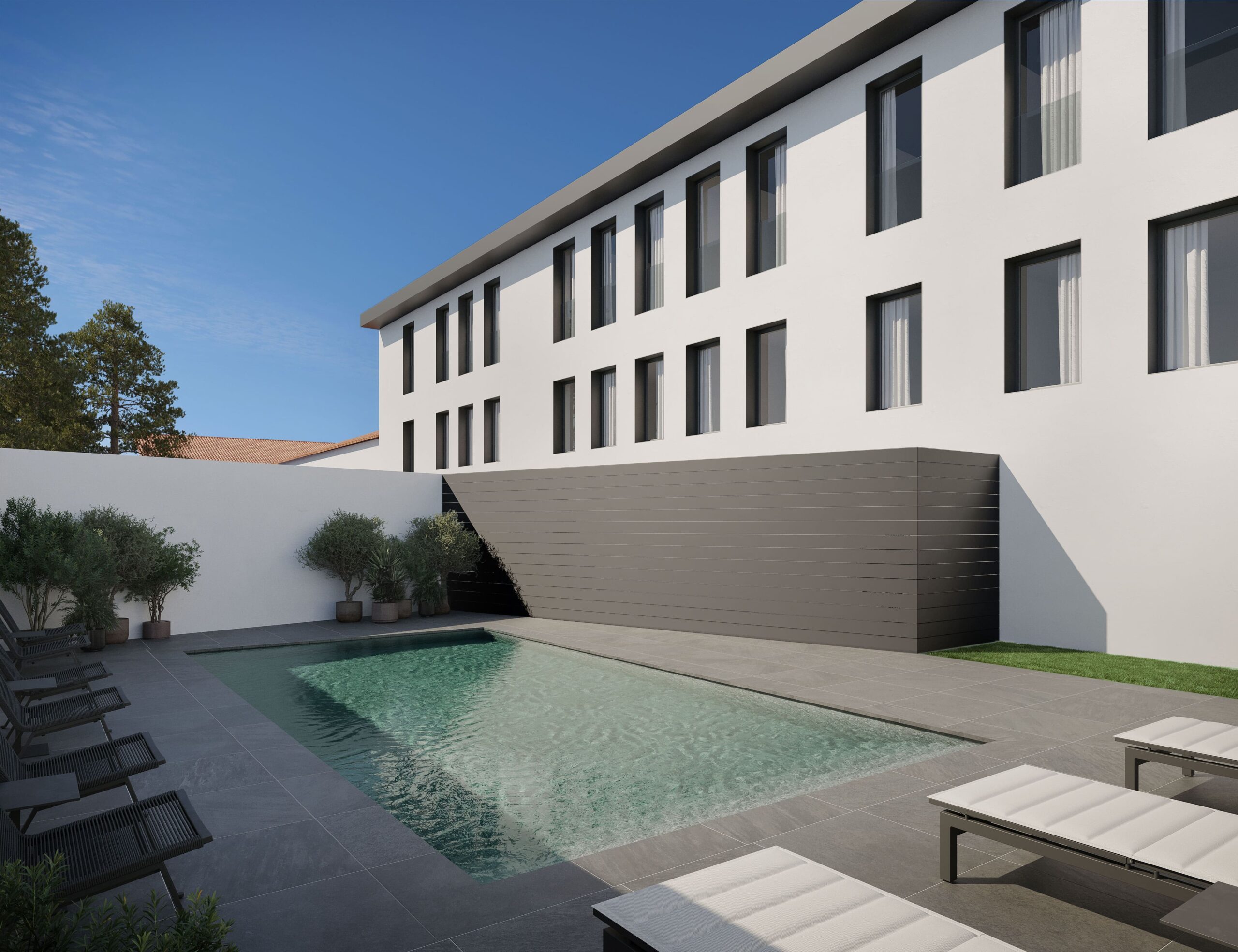 Render orientativo - Piscina y zonas comunes
